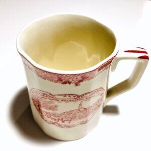 Staffordshire Red Transferware Souvenir Mug of Williamsburg, VA
